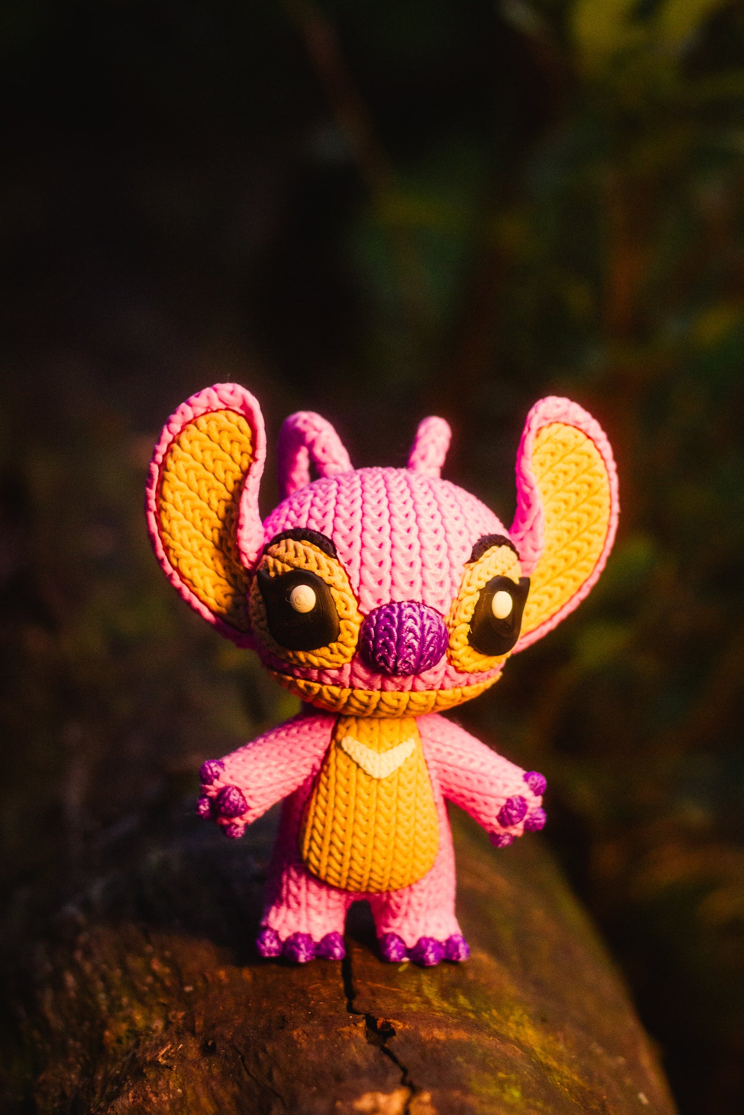 Angel e Stitch (Textura Crochê) - Impressão 3D