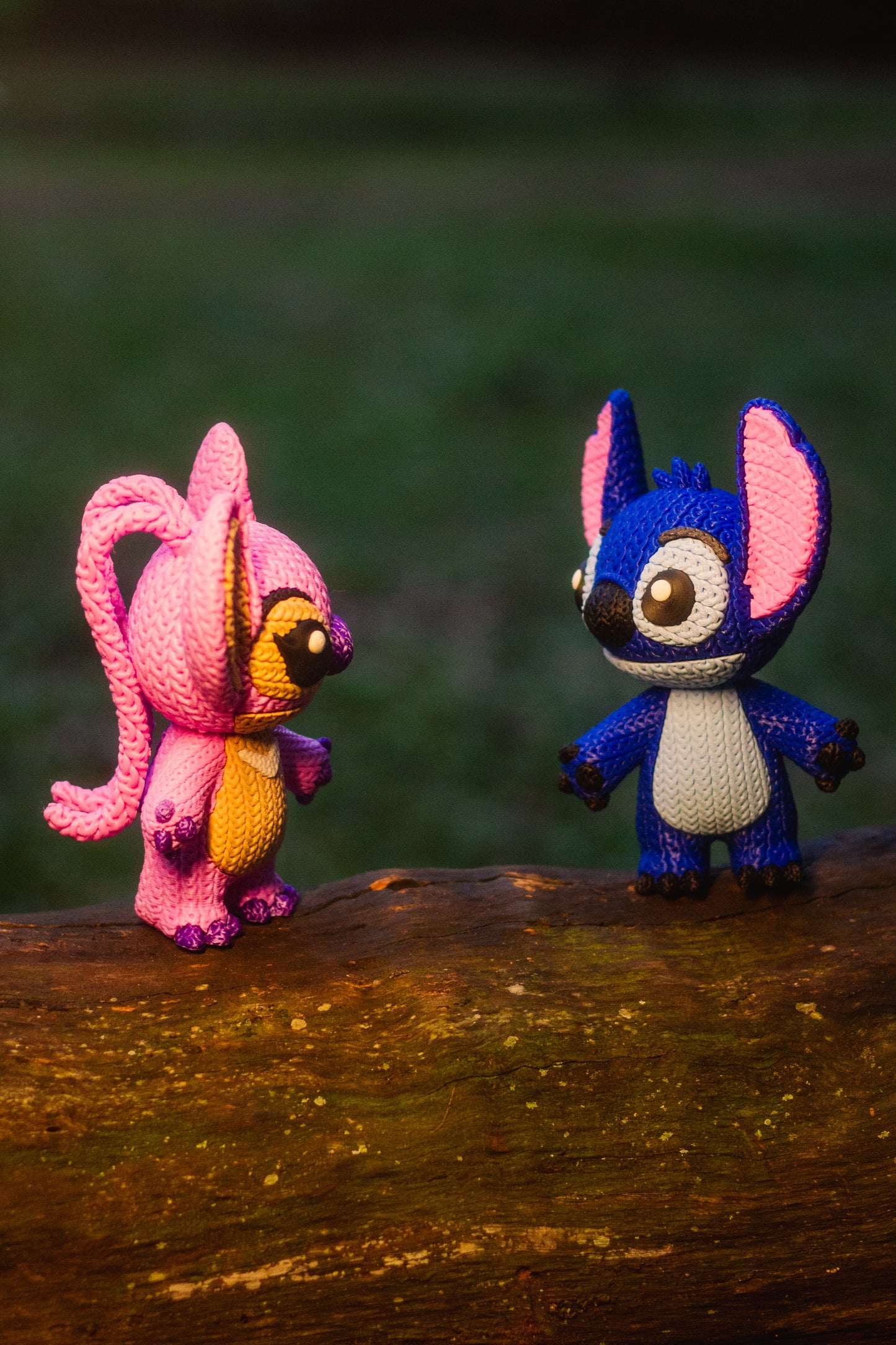 Angel e Stitch (Textura Crochê) - Impressão 3D