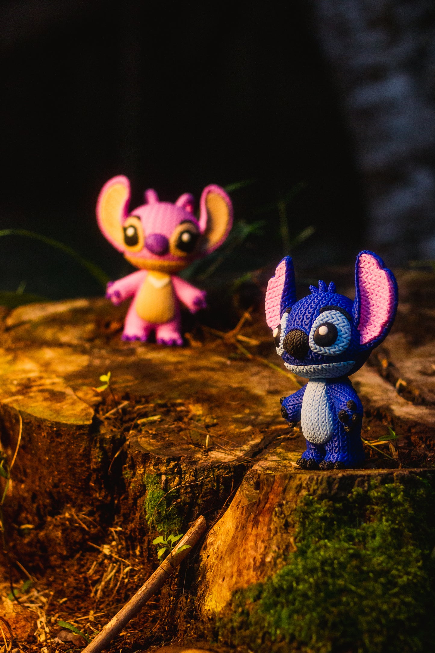 Angel e Stitch (Textura Crochê) - Impressão 3D