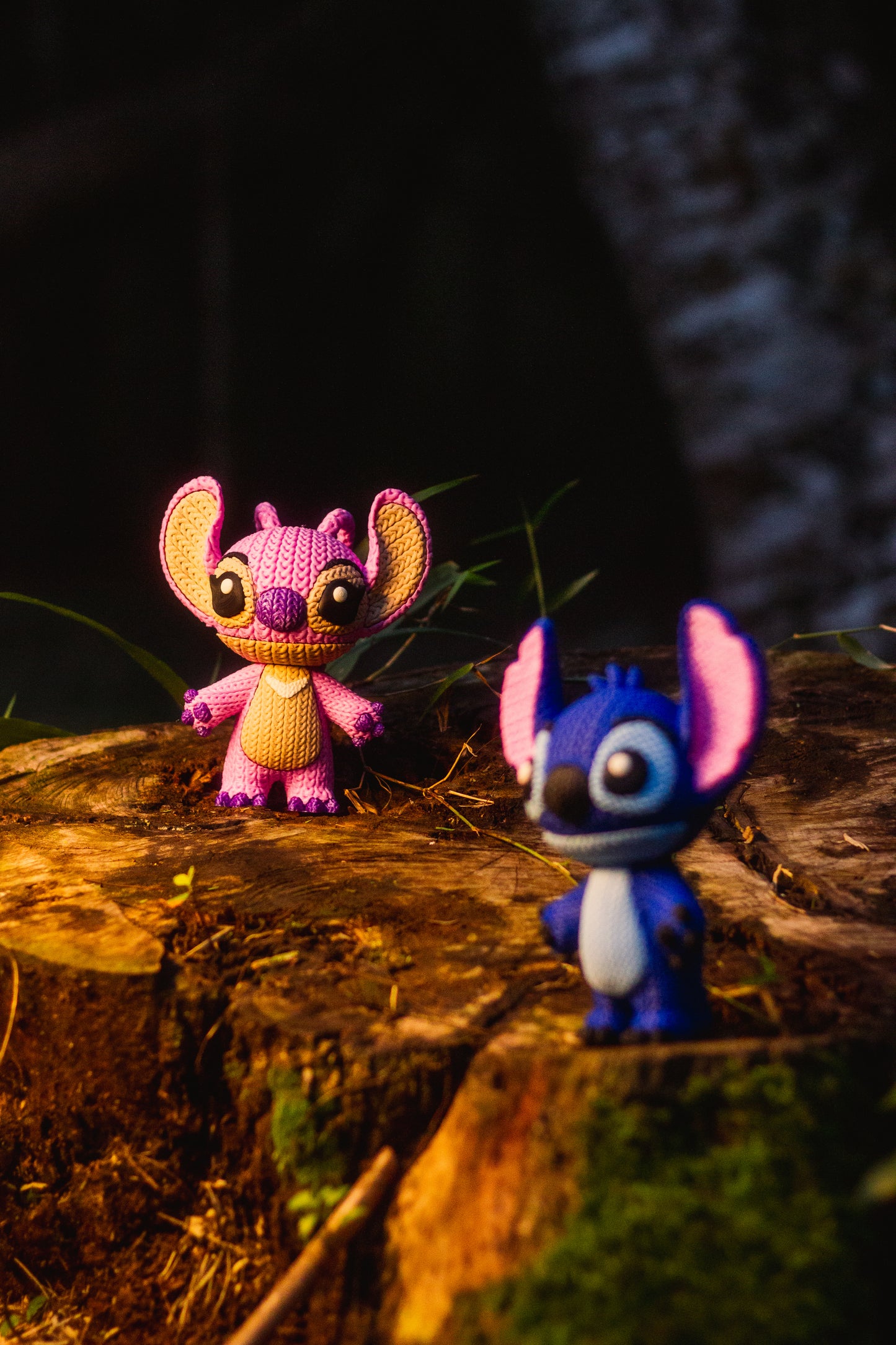 Angel e Stitch (Textura Crochê) - Impressão 3D